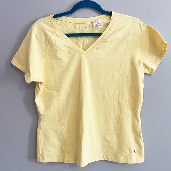 Danskin Butter Yellow Athletic T-Shirt - Large - Picture 1 of 5